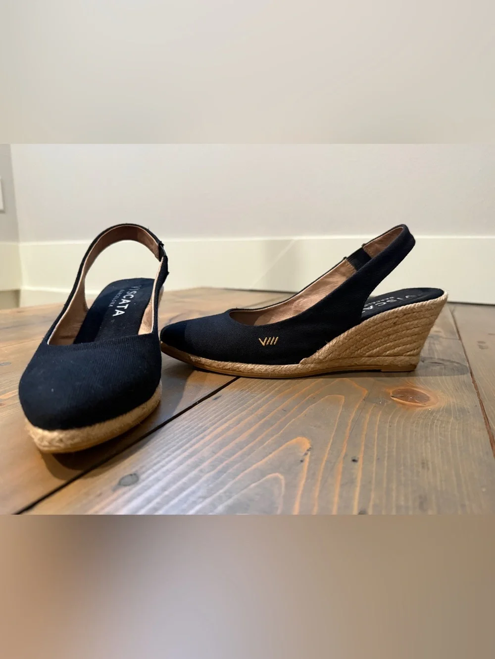 Viscata Barcelona Black Espadrille Wedge